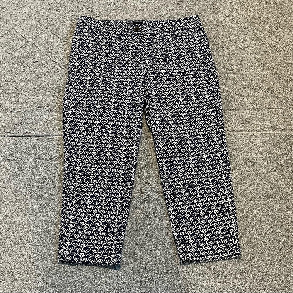 Talbots Pants Womens Size 8 Petite Blue Perfect Crop Chino Stretch Slimming